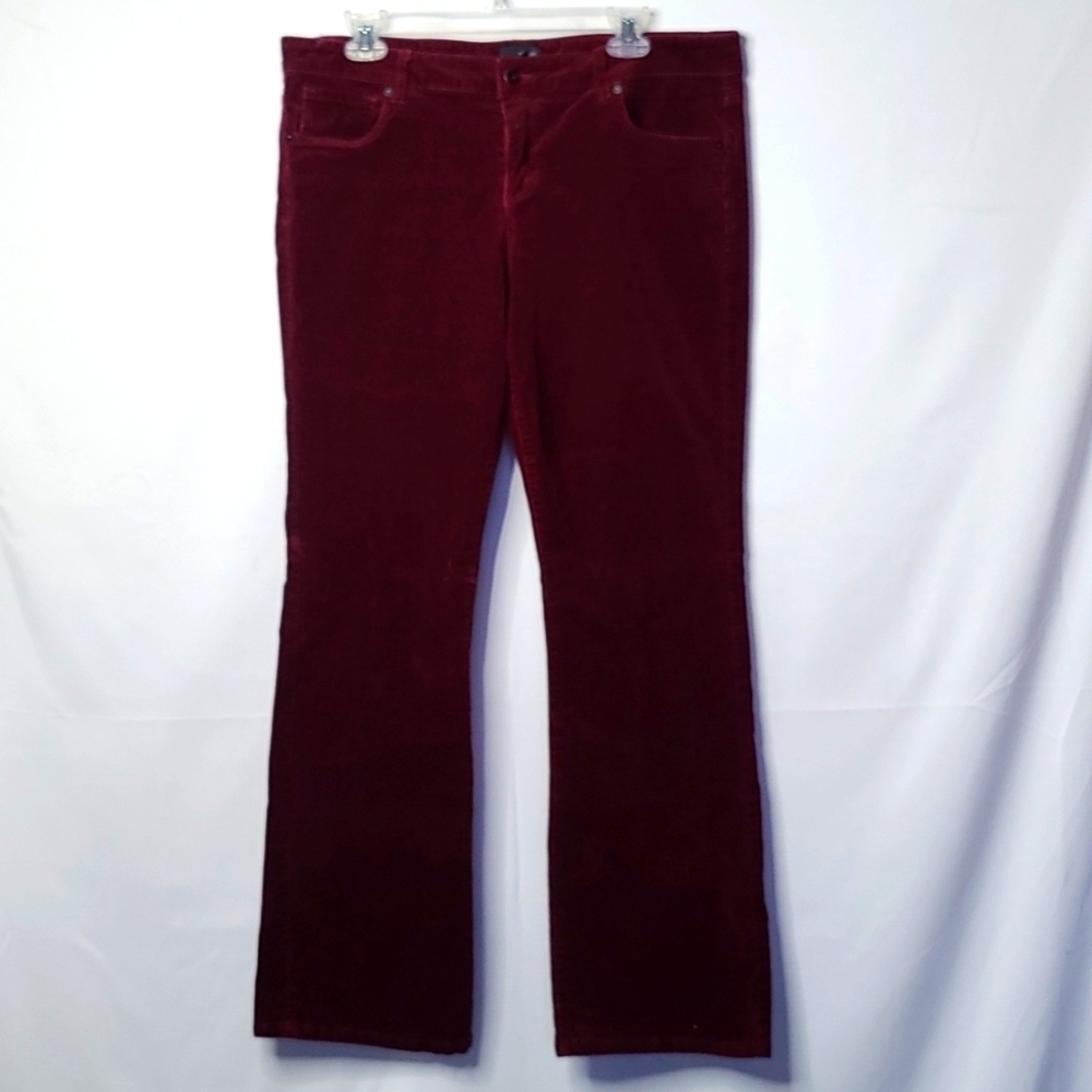 Edyson Chelsea boot cut red purple corduroy pants sz 33S